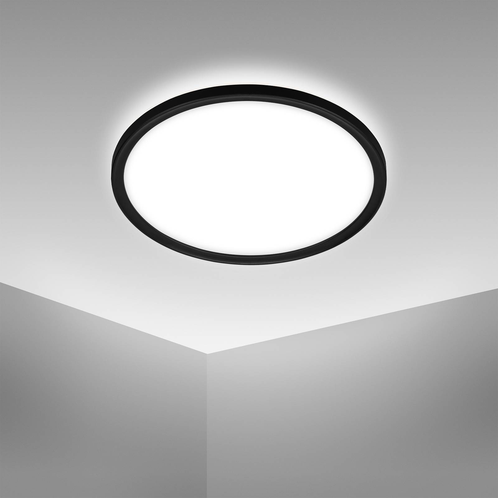  Briloner Briloner Led Bathroom Ceiling Light Slim Drip, Black, ø 29 Cm, Ip44 
