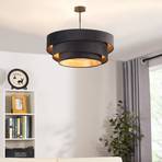 Lindby Jusari textile ceiling lamp, black