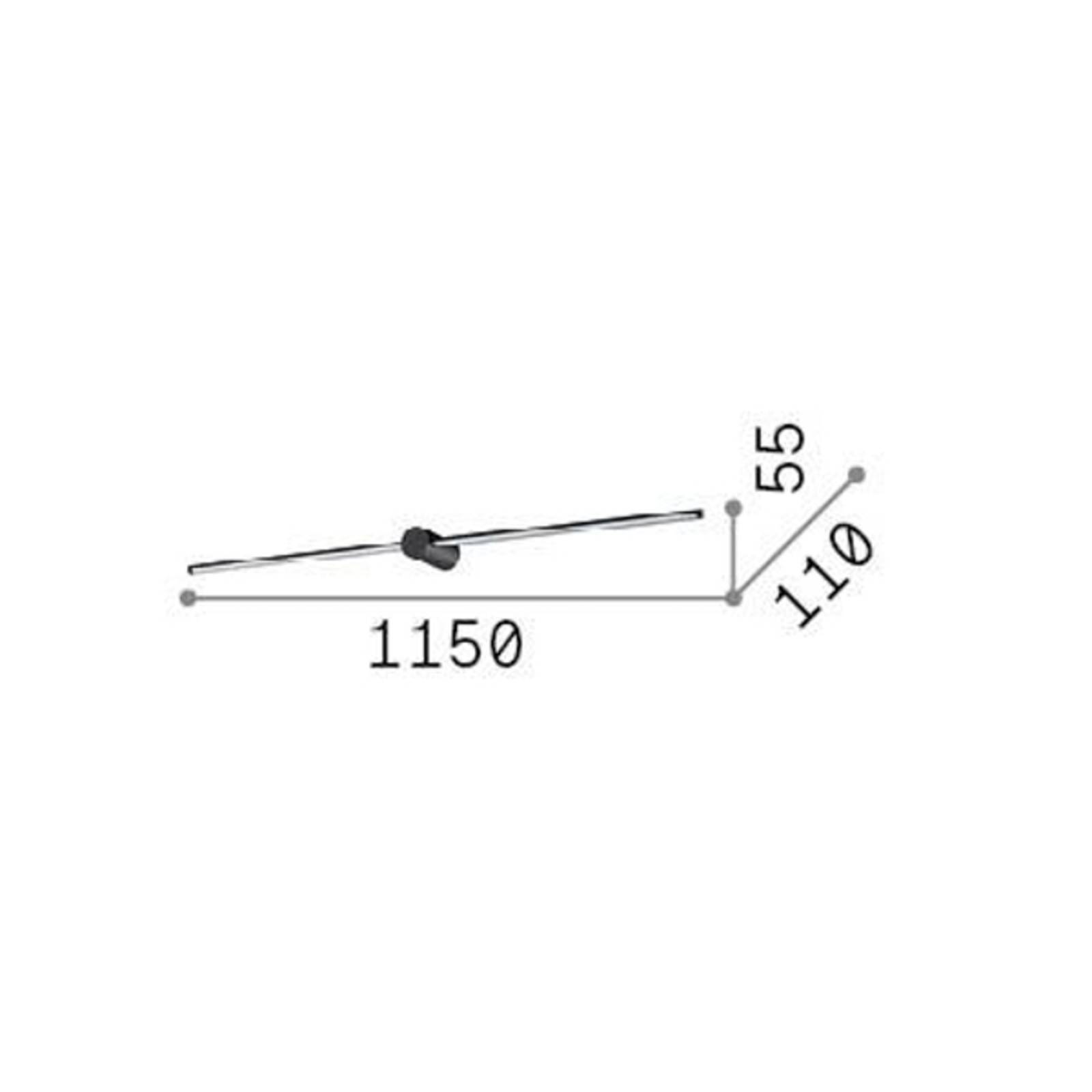 Ideallux Ideal Lux Filo vägglampa till bad svart bredd 115 cm