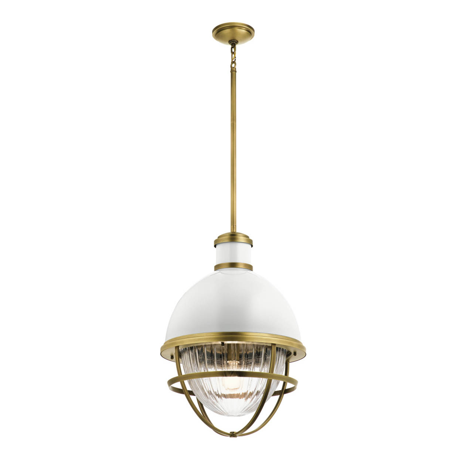 Tollis pendant light, brass/white, 1-bulb, Ø 40.8cm