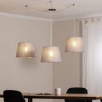 Pendellampe Ascot, grau, Stoff, 3-flg., dezentral