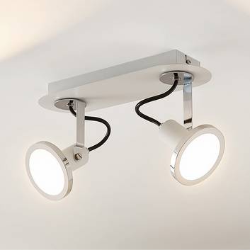Lindby Theda LED-lyskaster, hvit, 2 lyskilder