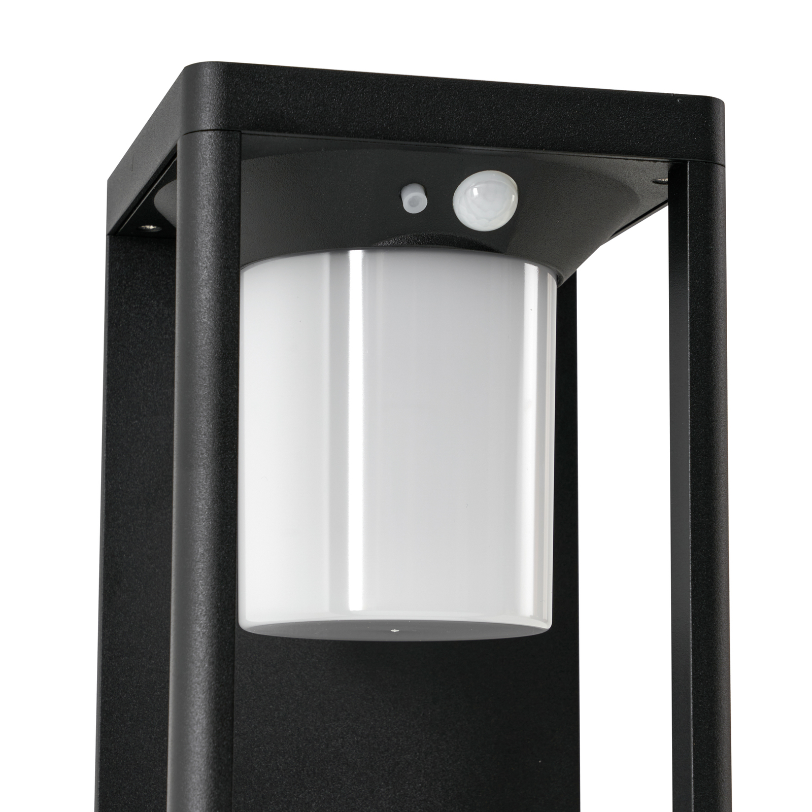 Lucande LED-solcellelampe Tilena, svart, aluminium, sensor