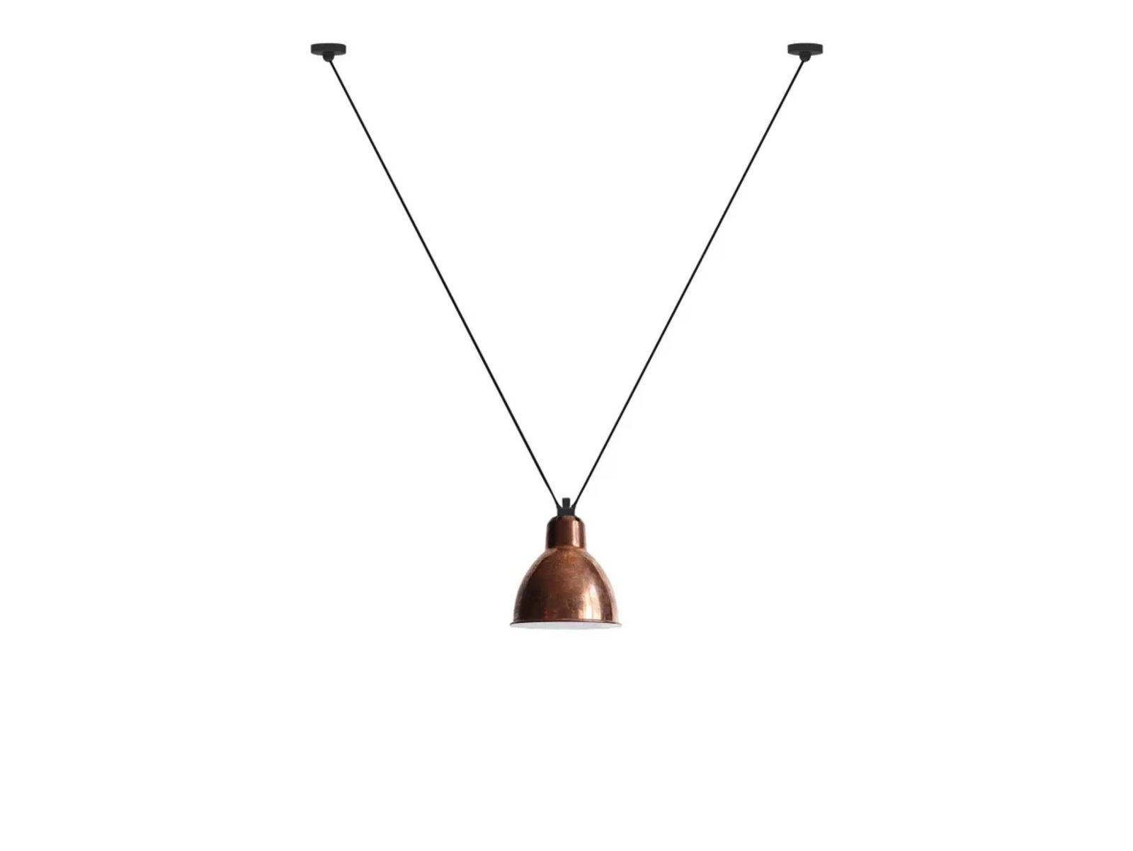 323 XL Závěsná Lampa Round Raw Copper/White - Lampe Gras