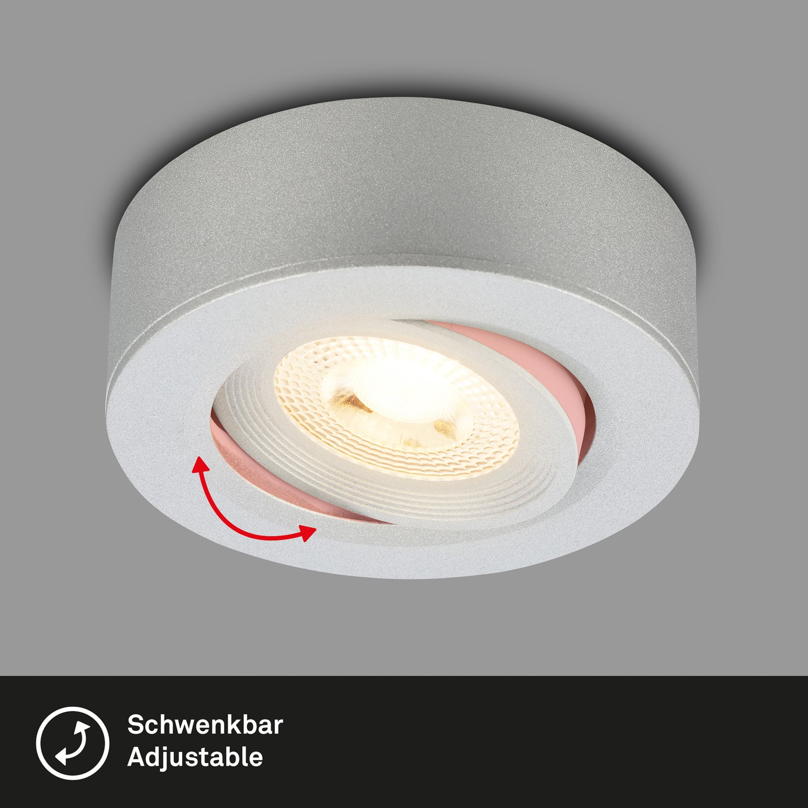 LED-Einbauleuchte Desi, chrom matt, Ø9cm, dimmbar, 3000K