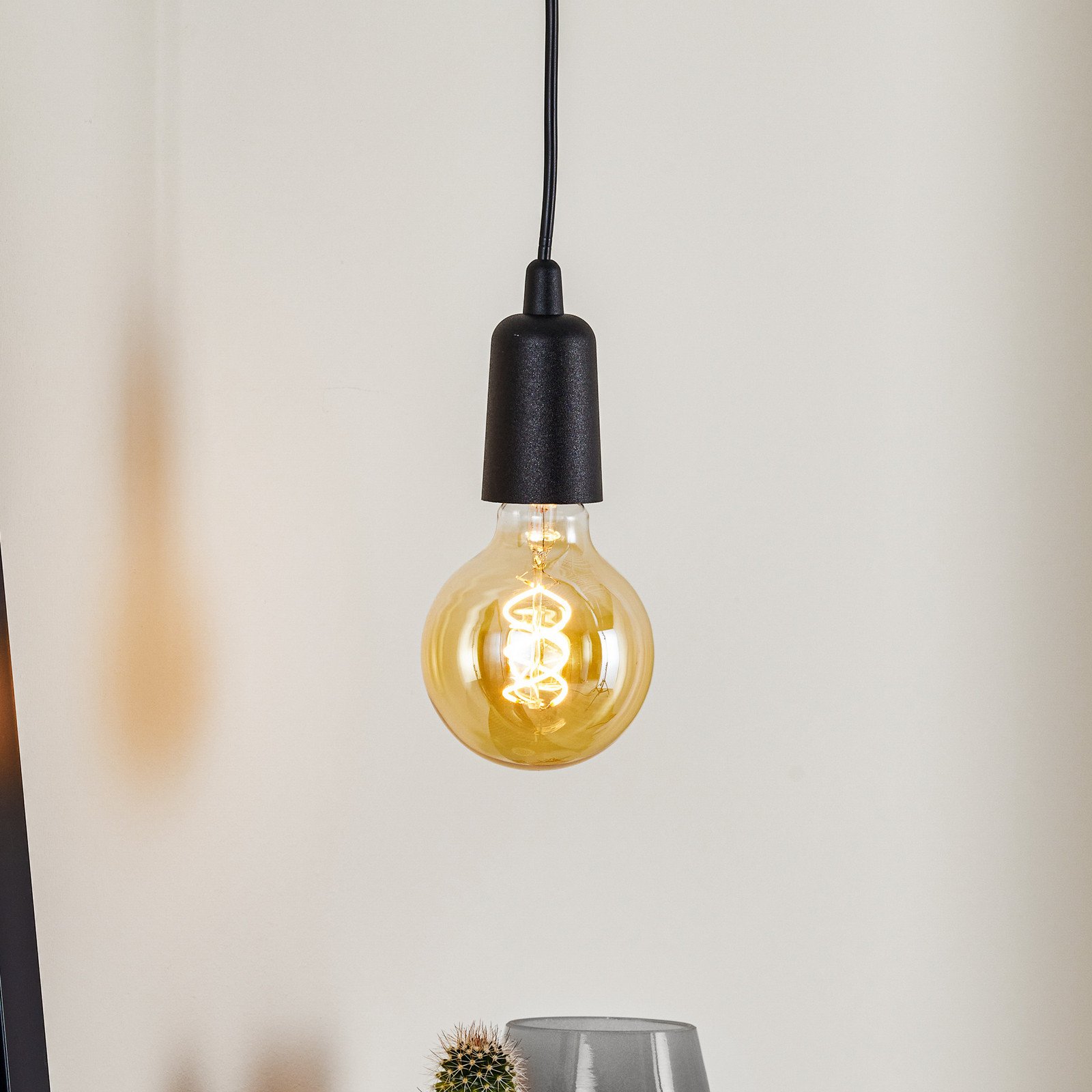 SOLLUX LIGHTING Lampă suspendată Brasil negru 1 bec - Camera de zi / sufragerie - modern - Plastic