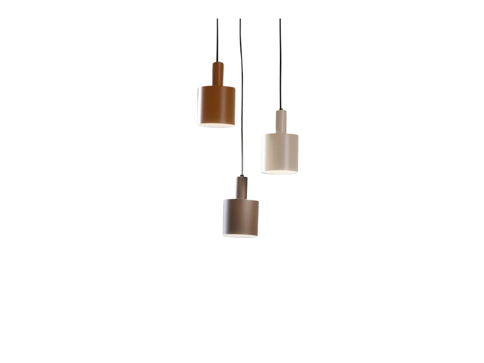 Ovelia 3 Round Závěsná Lampa Black/Brown/Beige - Lindby