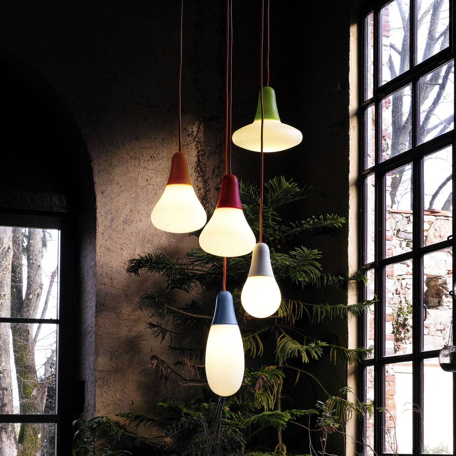 Martinelli Luce lampa wisząca Ciulifruli, zielony, polietylen