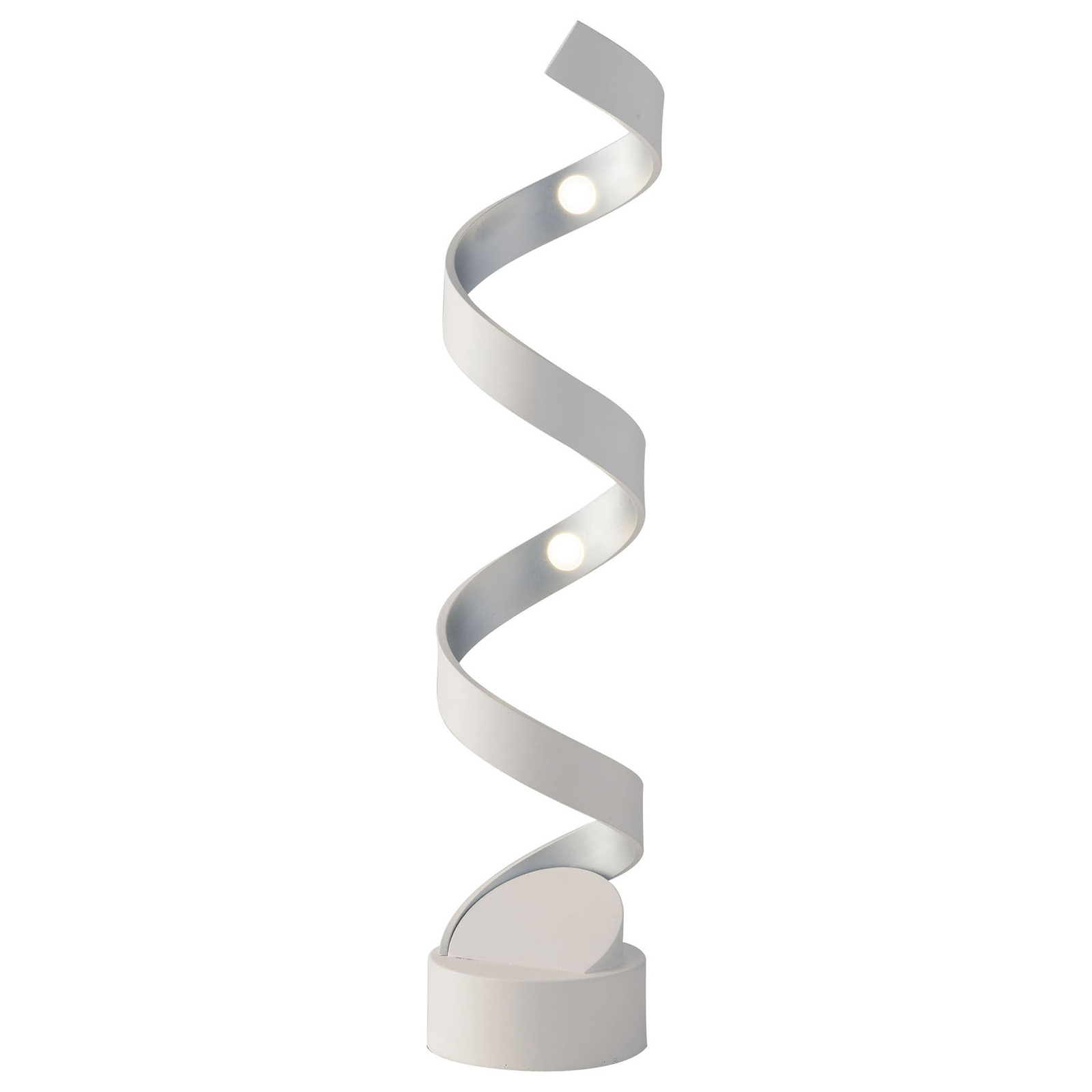 Helix LED table lamp height 66 cm white and silver