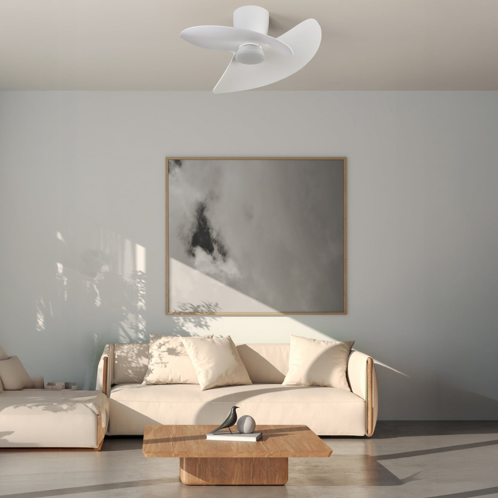 LED plafondventilator Ona wit DC stil CCT 70 cm - Mantra