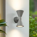 Lucande Xalor outdoor wall light, grey, IP65, metal, GU10