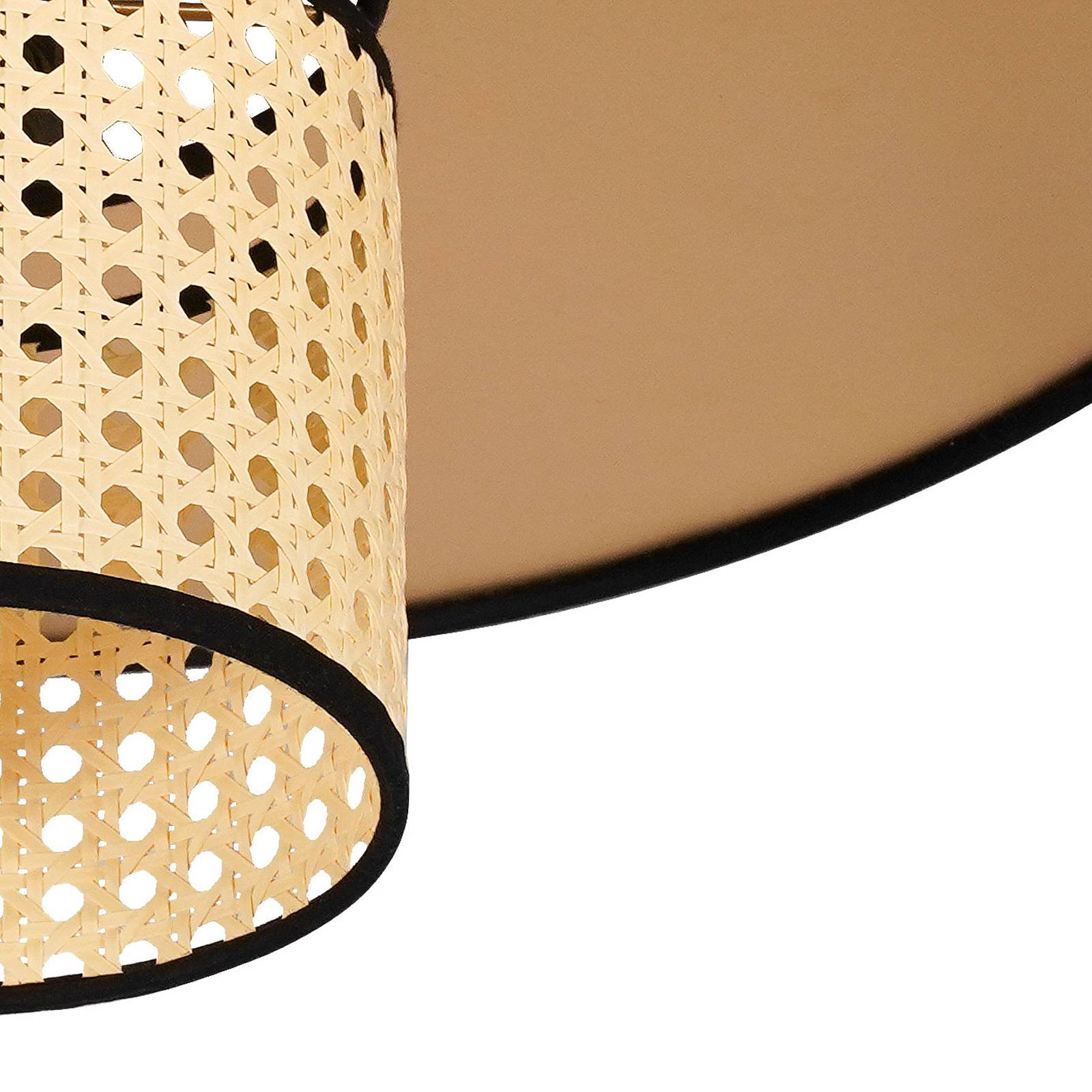 Lampa sufitowa Euluna Manila, kolor złoty, rattan, Ø 50 cm