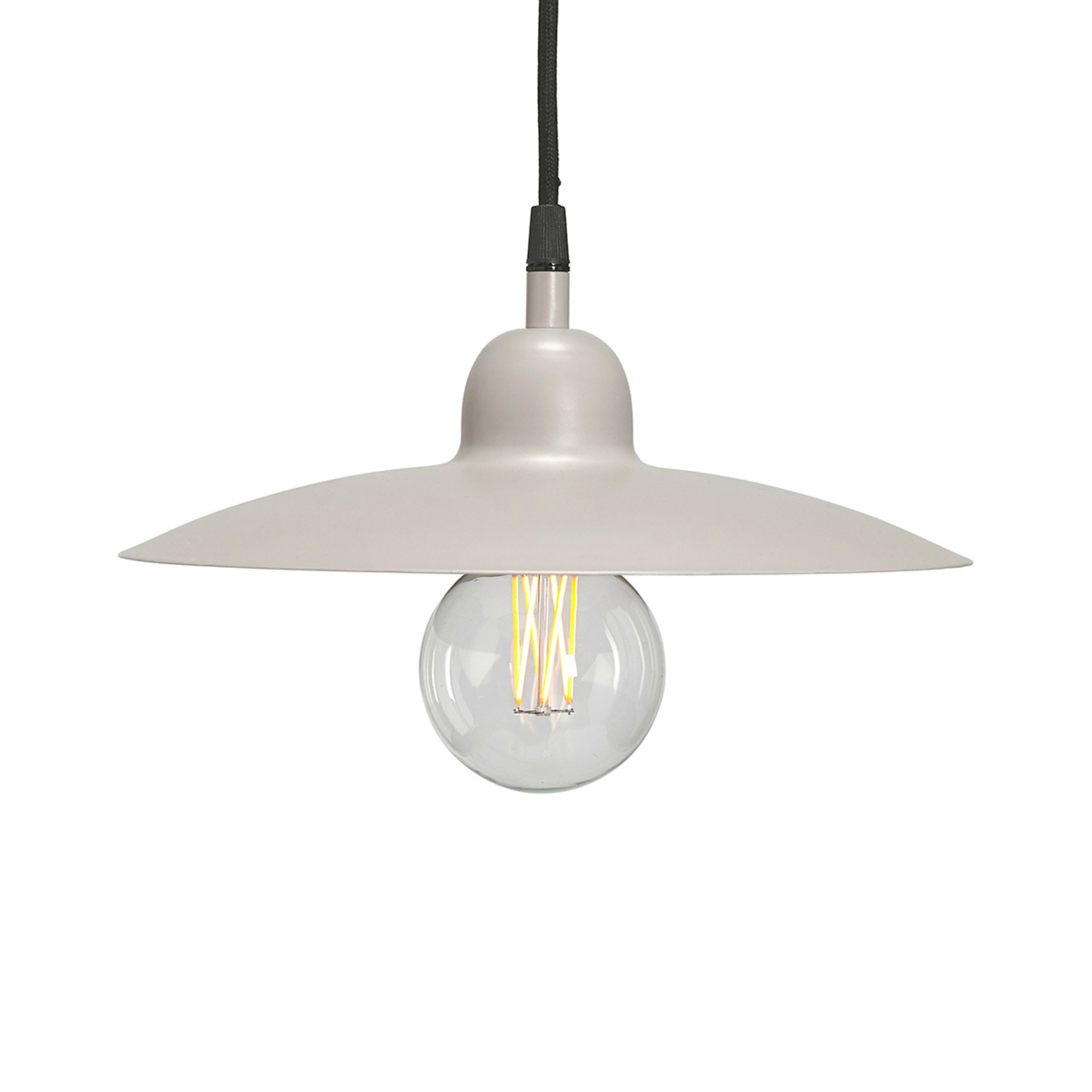 PR Home hængelampe Como, beige, Ø 28 cm, metal, stikprop