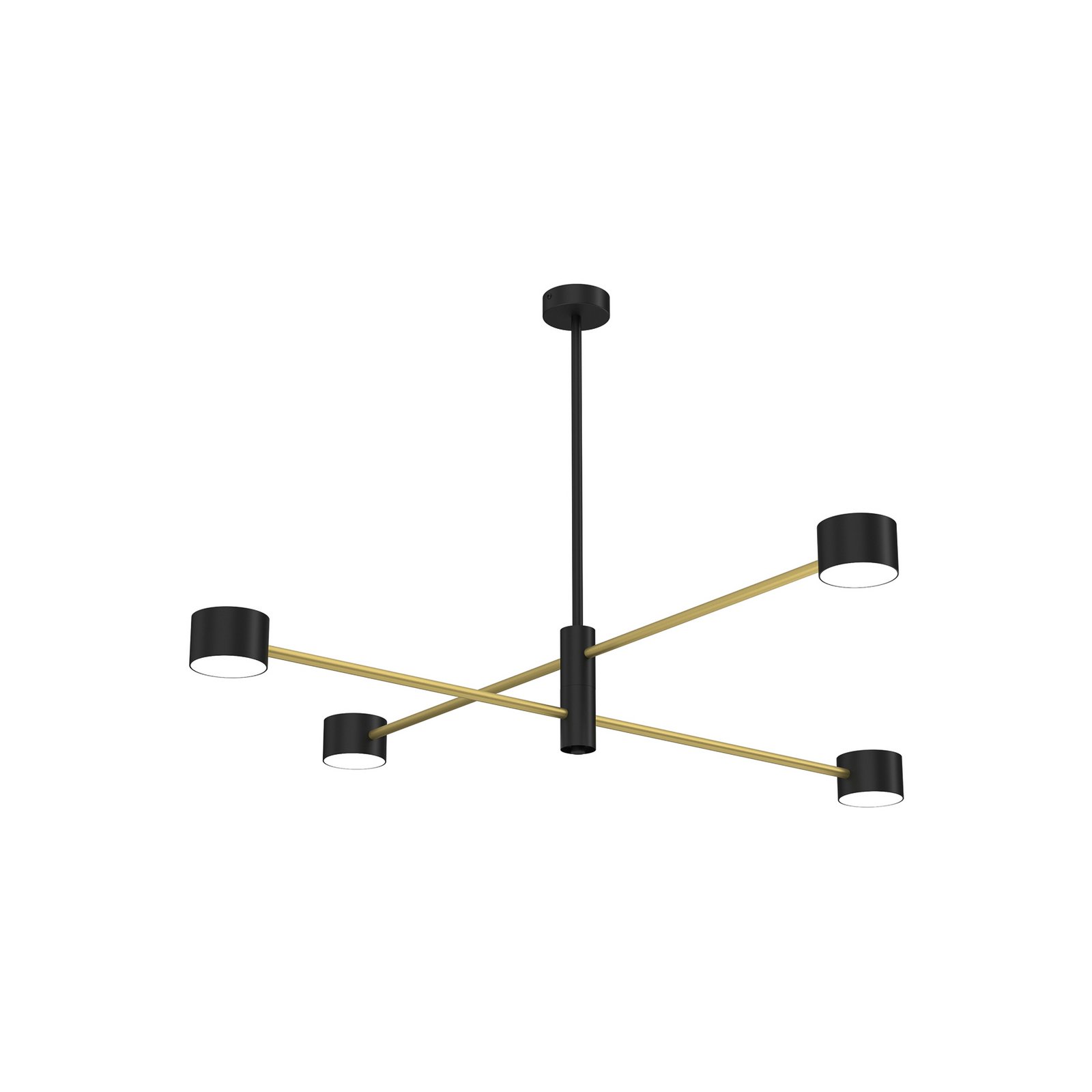 Lampa sufitowa Cross Gold, 4-punktowa