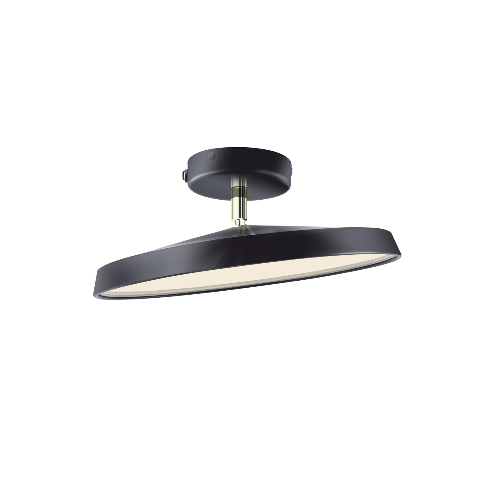 LED stropné svietidlo Kaito 2 Pro, Ø 30 cm, čierna farba, rozstupy