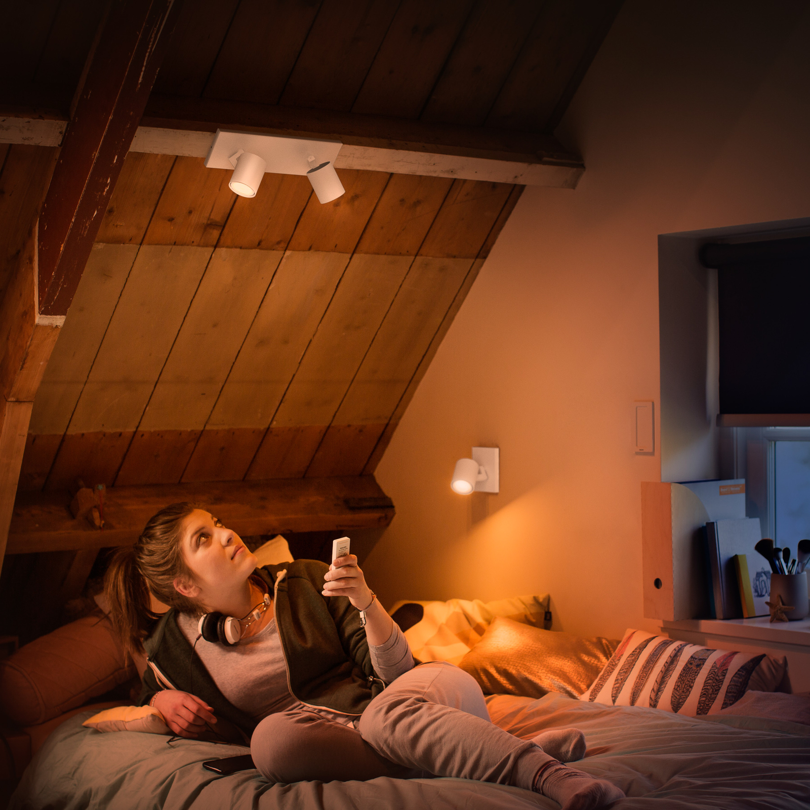 Philips Hue Runner Spot LED, 2 lampes, interrupteur à variateur, blanc