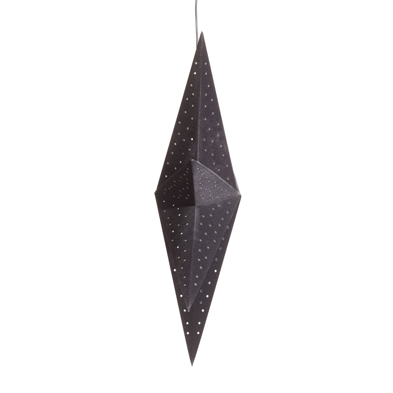 Zvjezdica Clara za vješanje, izgled baršuna Ø 75 cm, crna