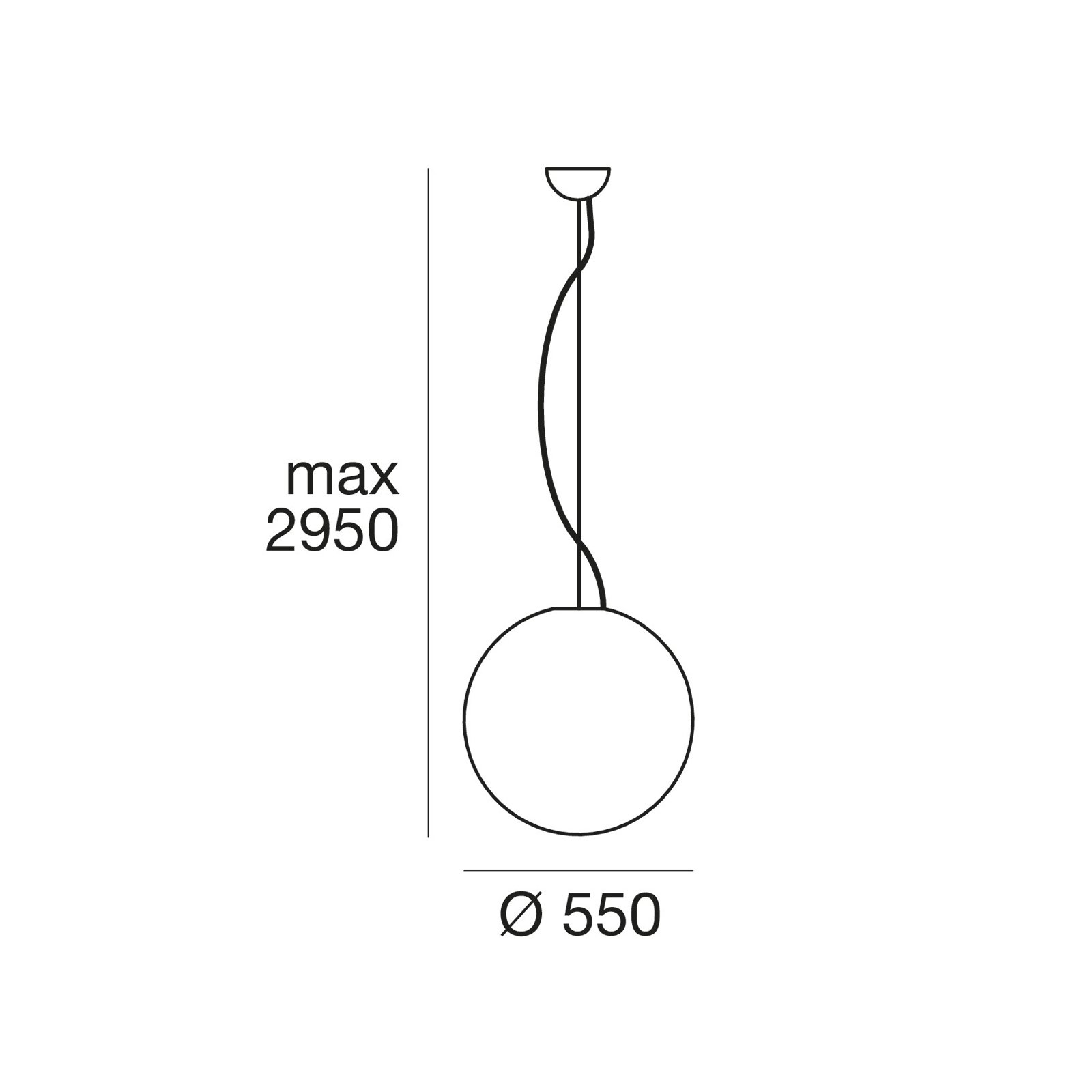 Riippuvalaisin Oh valkoinen 55 cm