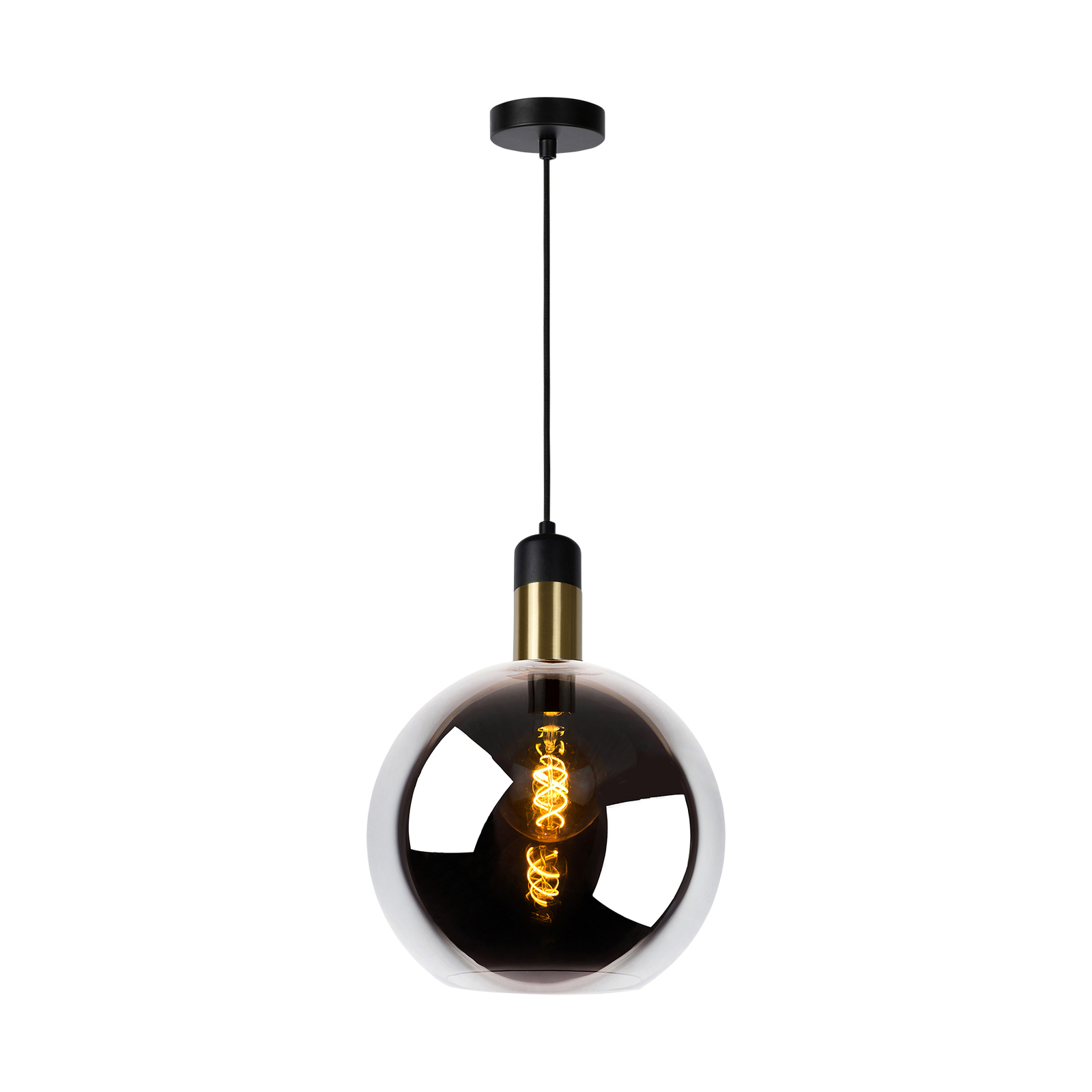 Julius hanging light, 1-bulb, smoke grey, Ø 28 cm