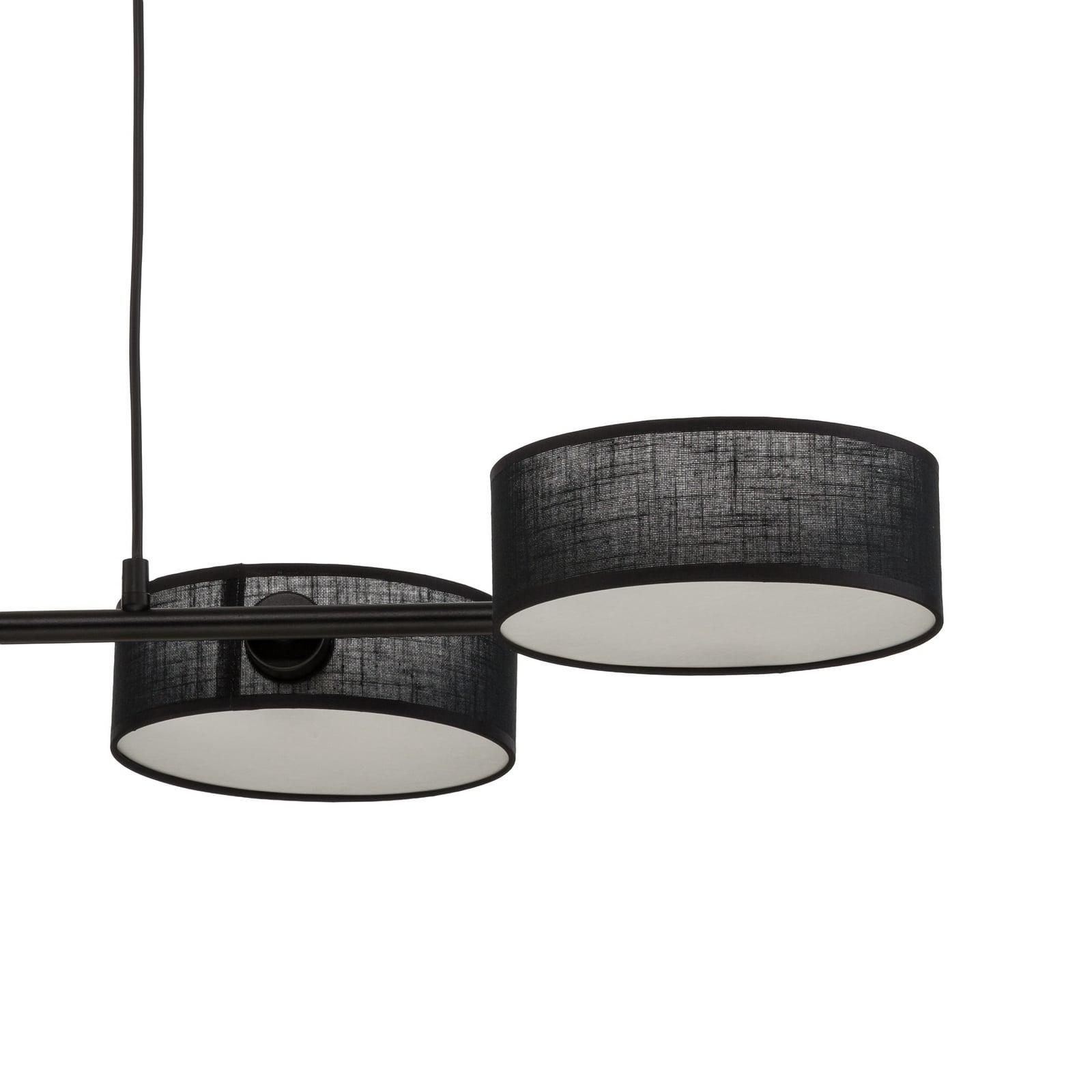 Suspension Drumz 4, noir, tissu/acier, longueur 80 cm, E14