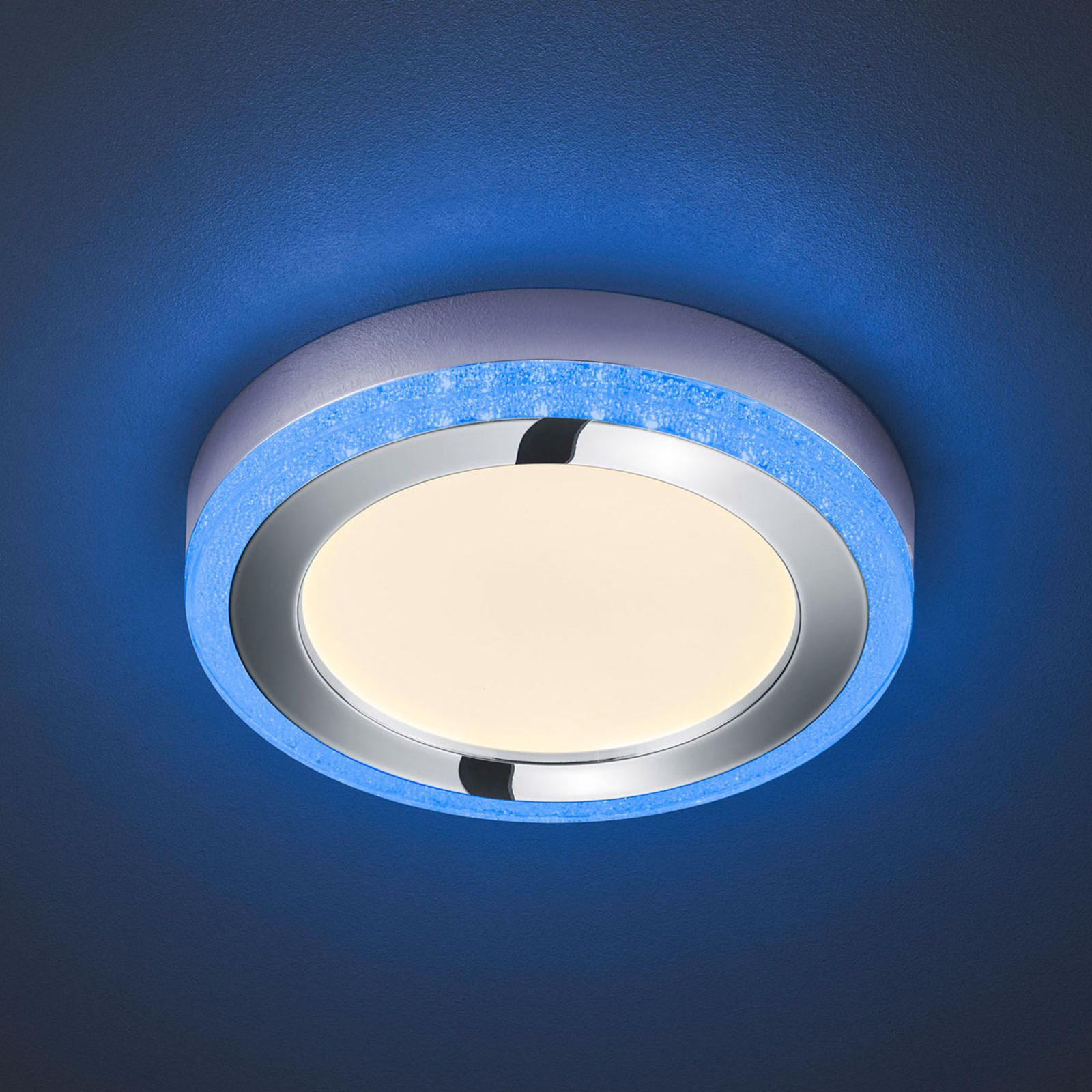 Slide LED ceiling light, white, round