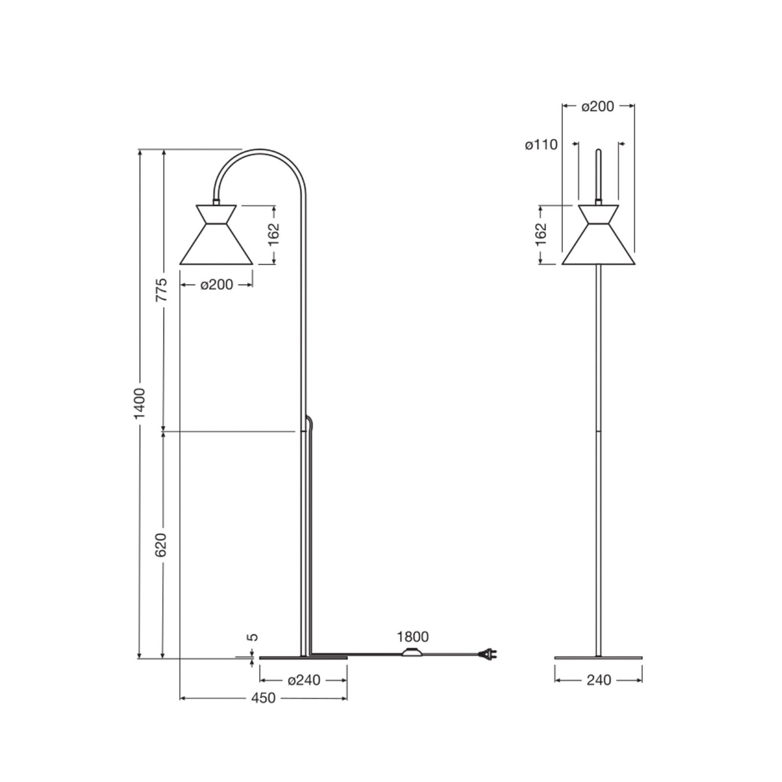 Stojacia lampa OSRAM Decor Waist, oceľ, čierne, E27