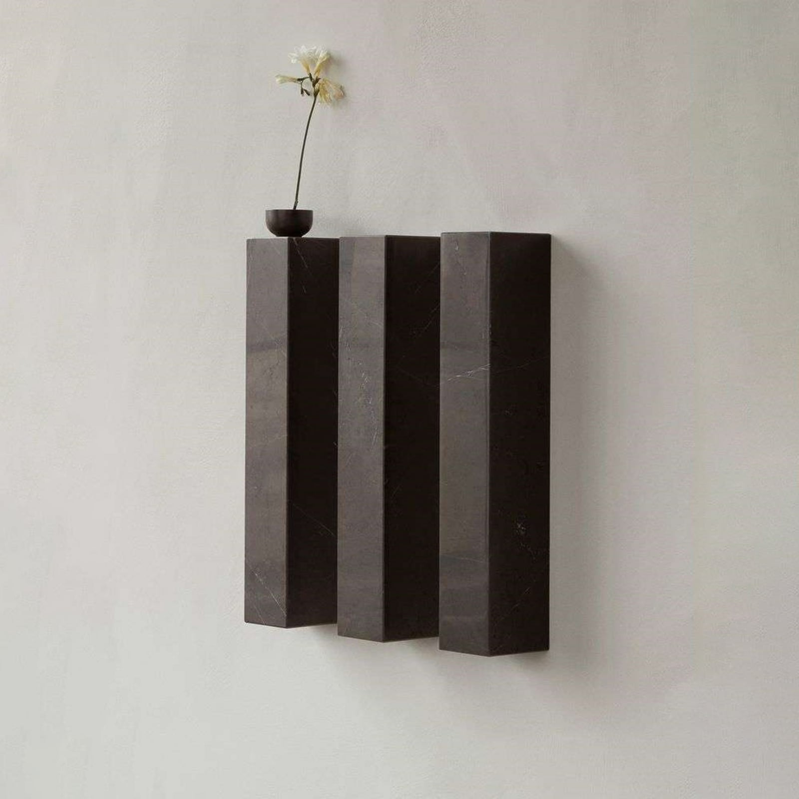 Plinth Etagère Brown Grey Kendzo Marble - Audo Copenhagen