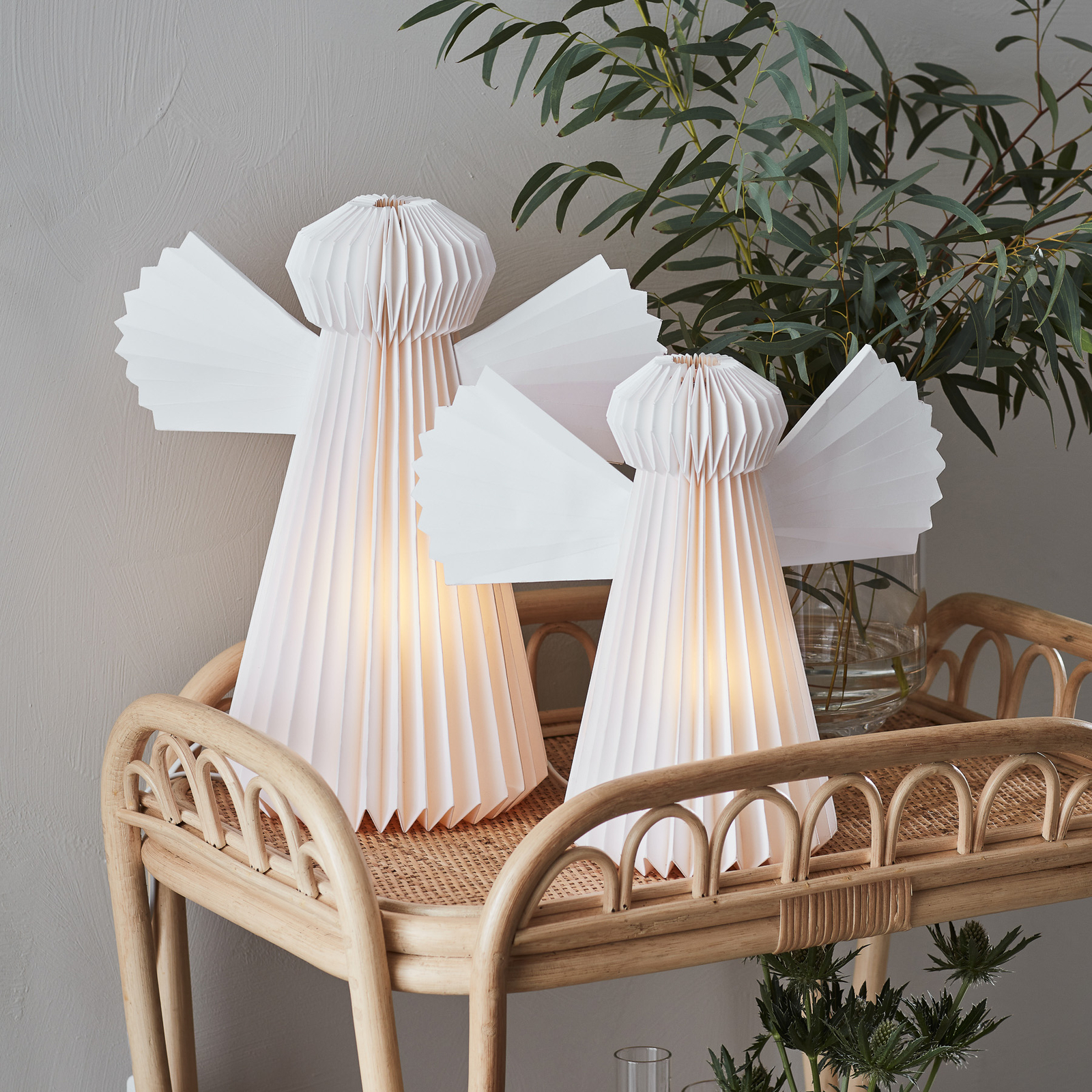 Angel decorative light, white