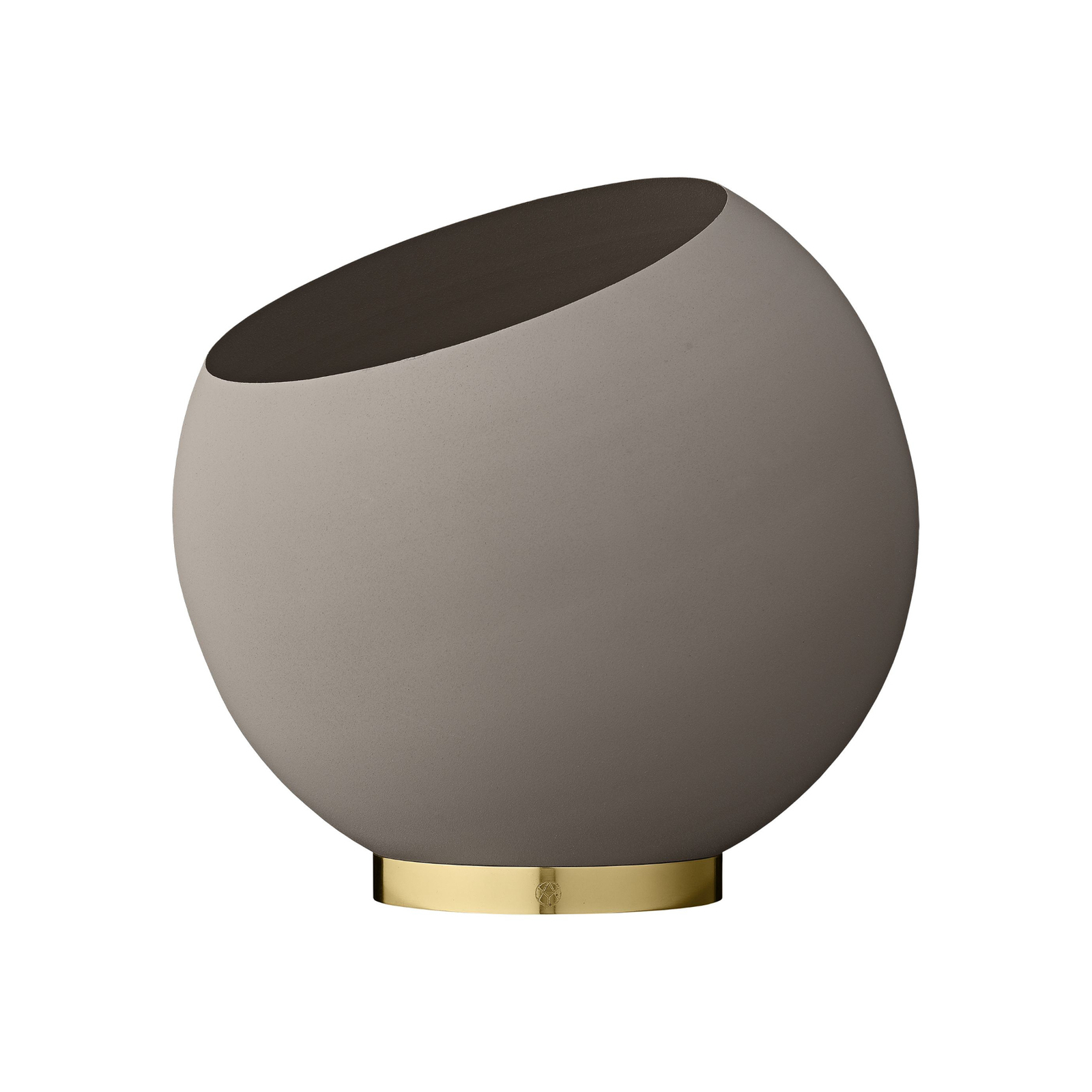 AYTM Globe flower pot, Ø 37 cm, grey-brown, aluminium, steel