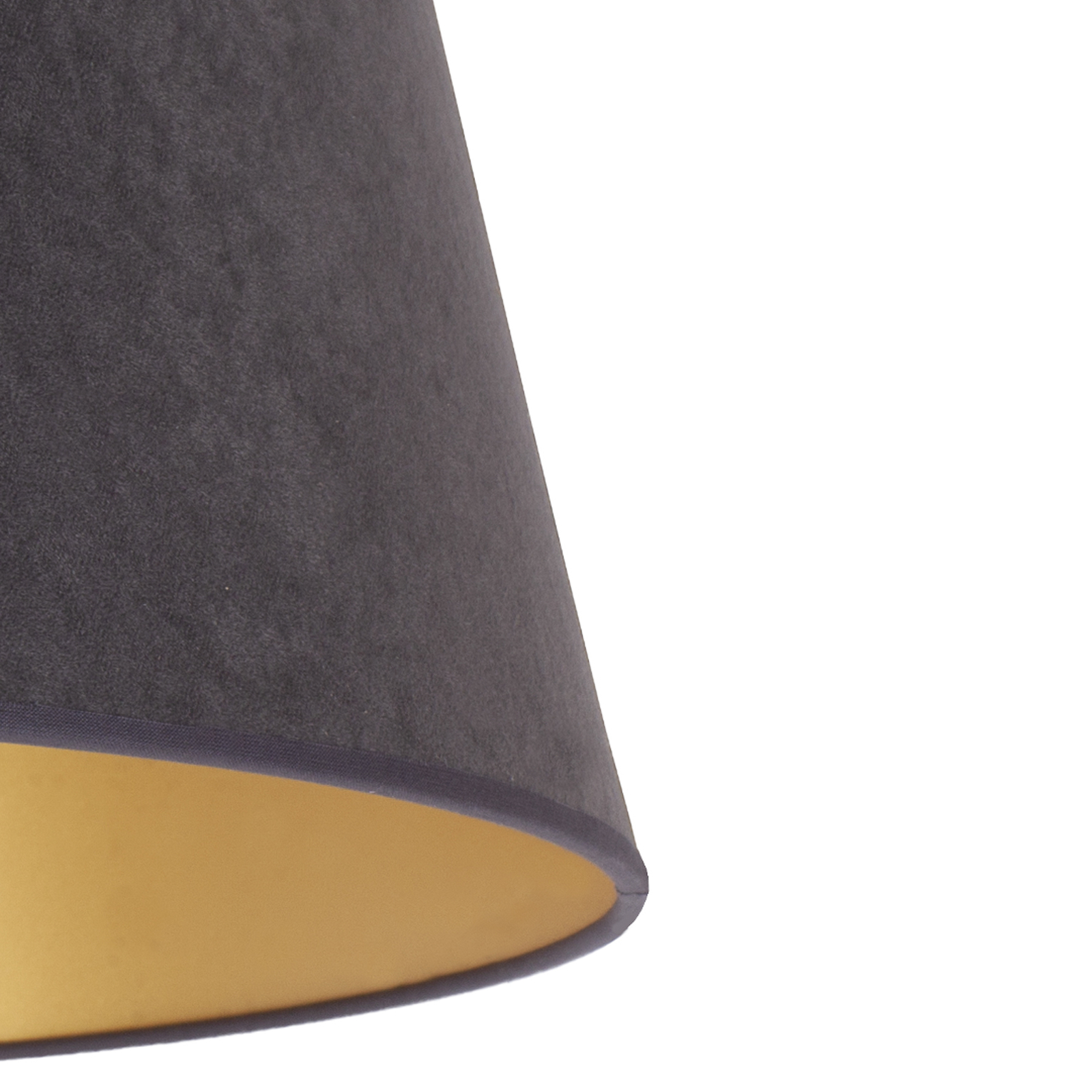 Cone lampshade height 22.5 cm, graphite/gold