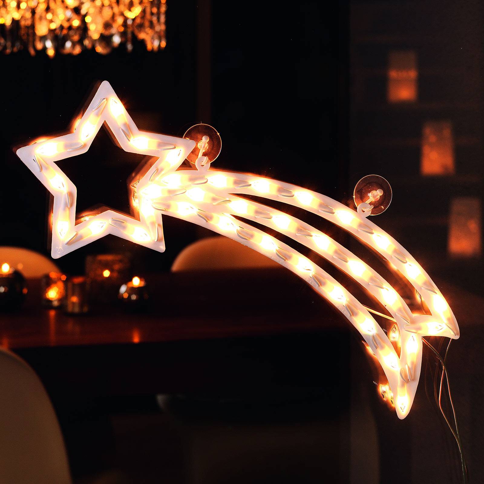 Konstsmide Christmas Fönstersilhuett Komet med LED inomhusbruk varmvit
