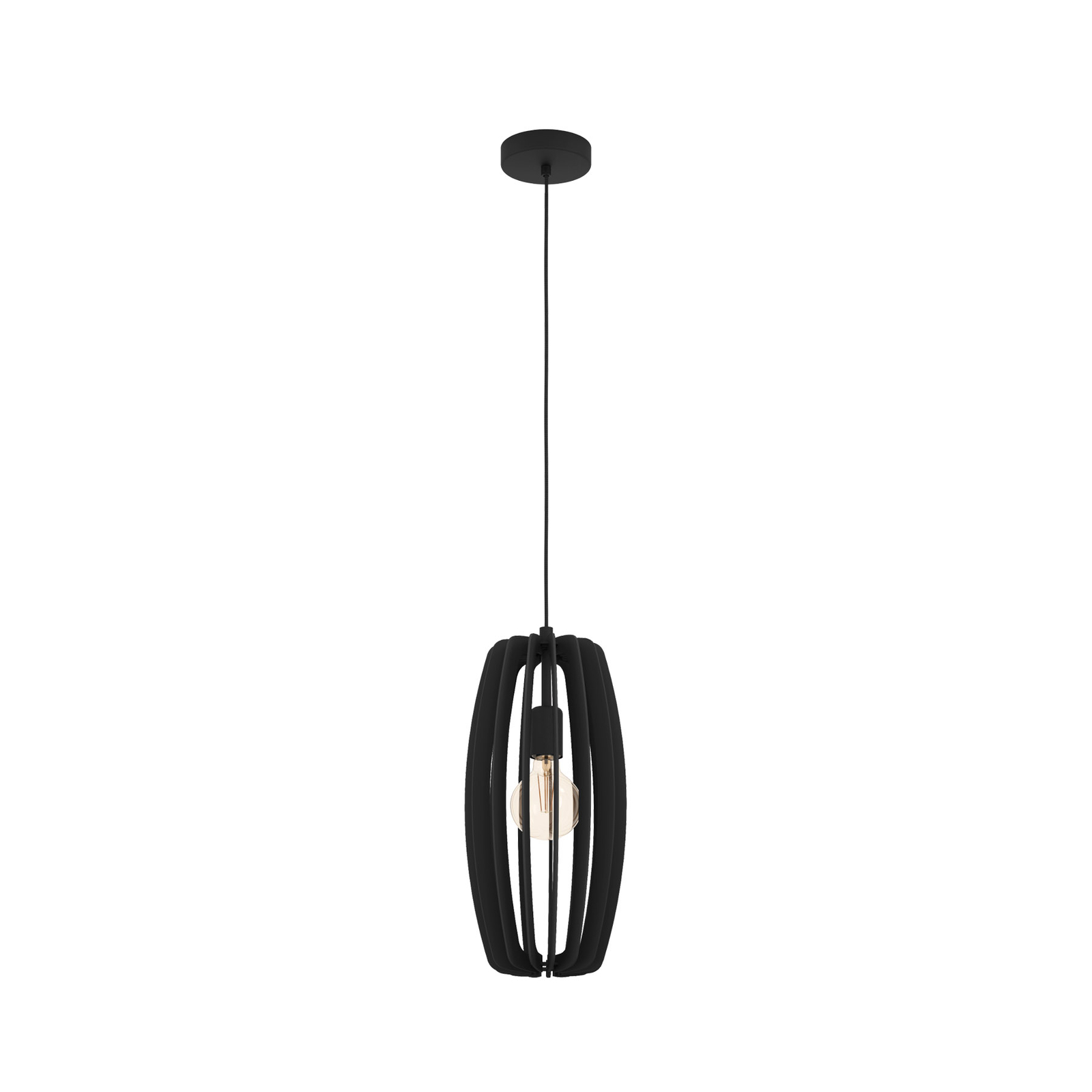 Bajazzara pendant light, one cage shade, black