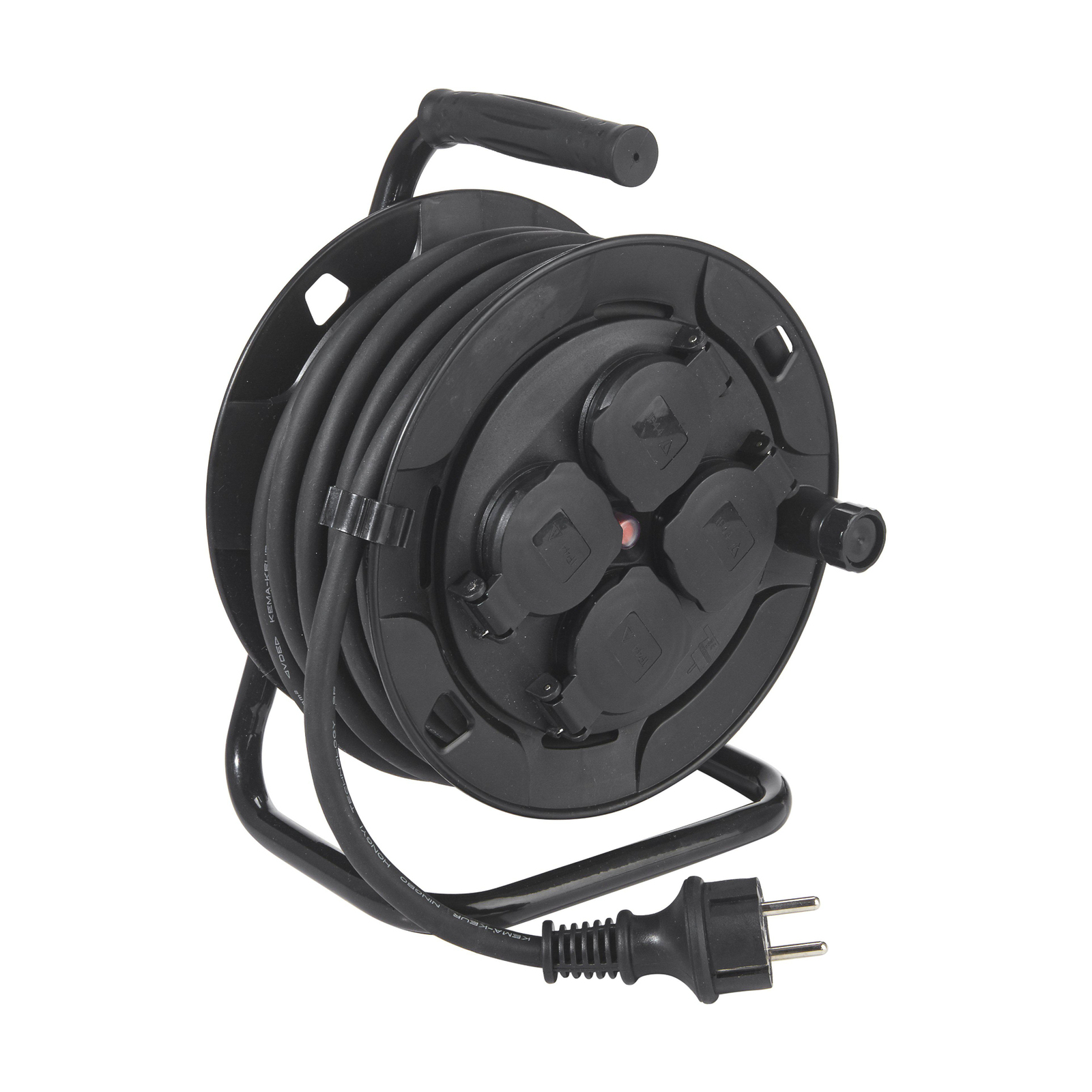 PR Home kabeltrommel utendørs, 4 stk, svart