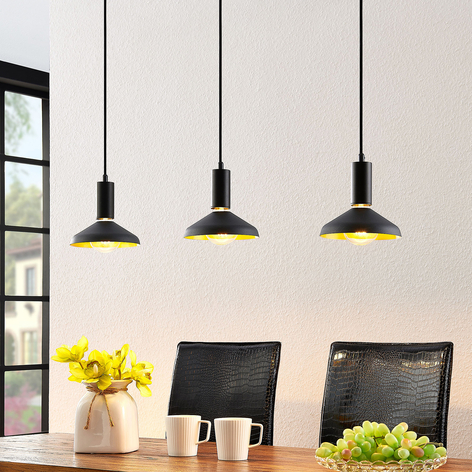 Arcchio Jaika suspension à 3 lampes, noire