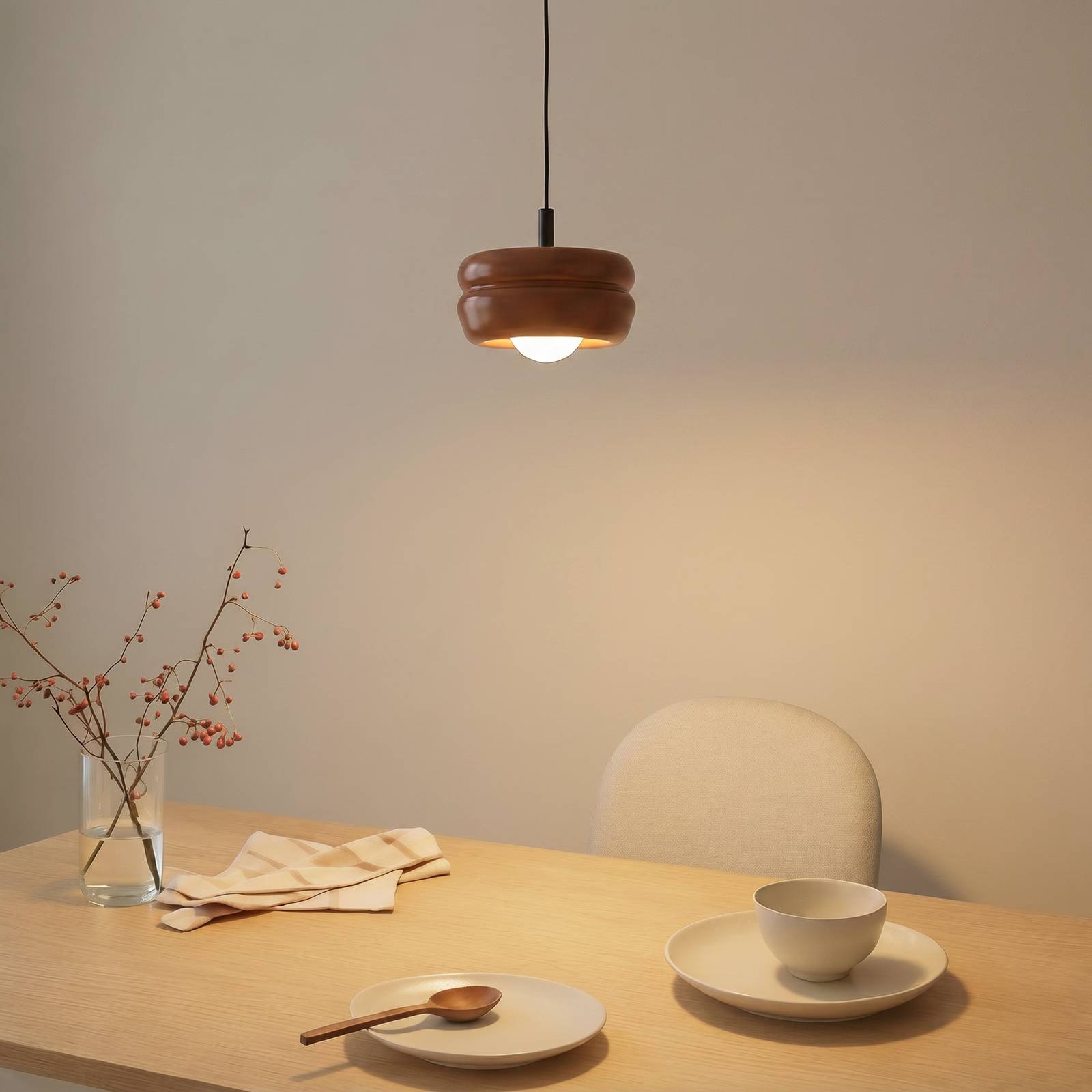 Argon Hanglamp Tina, terracotta/opaal, glas, Ø 19 cm