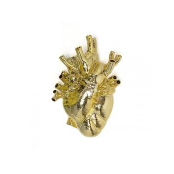 Love In Bloom Giant Resin Heart Vase Or - Seletti