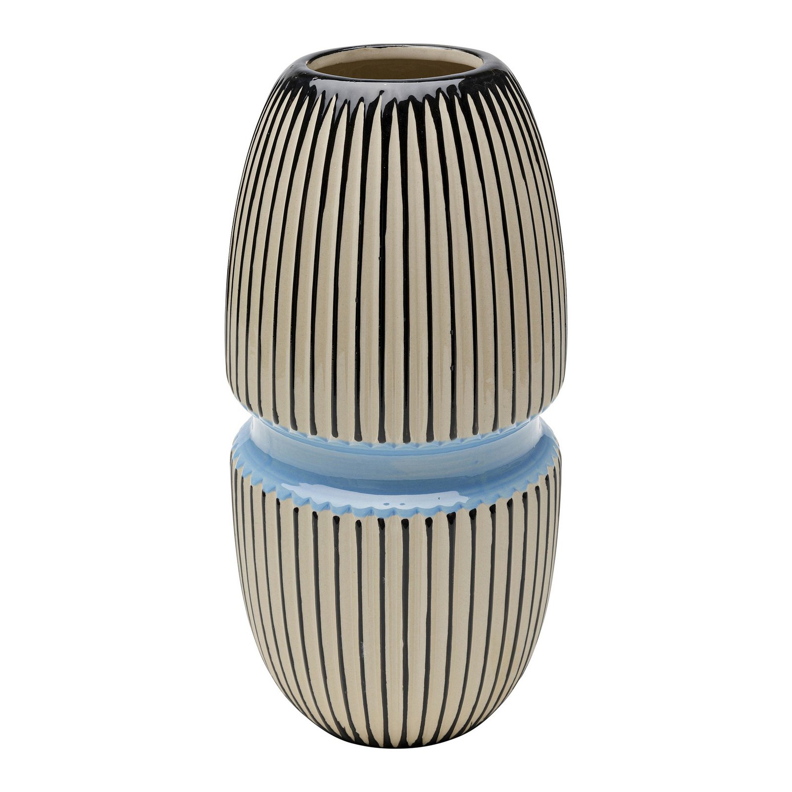 KARE Vaso Calabria, blu/beige, porcellana, fatto a mano