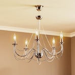 Retro chandelier, 5-bulb 75 cm, chrome