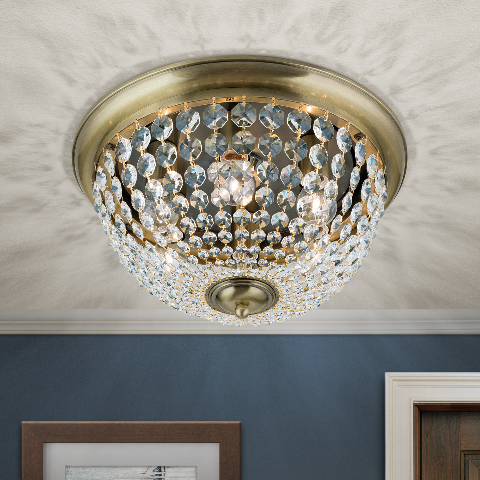 Plafond ceiling light in Asfour crystal