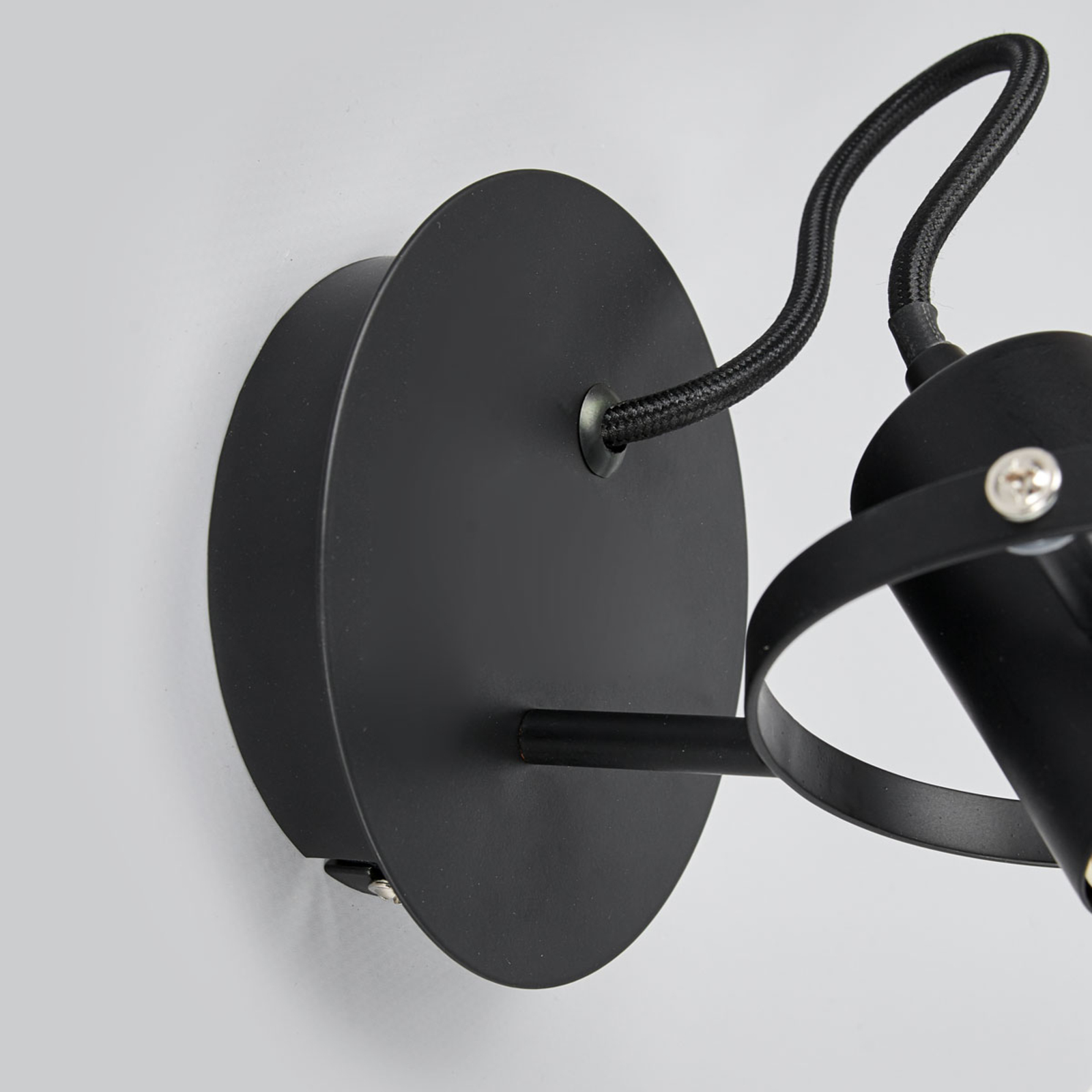 Design-wandlamp Radio in zwart