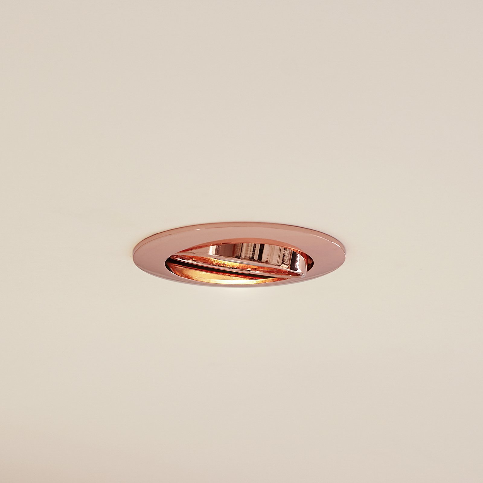 Prios recessed ceiling light Fibur, copper, aluminium, Ø 8.2 cm