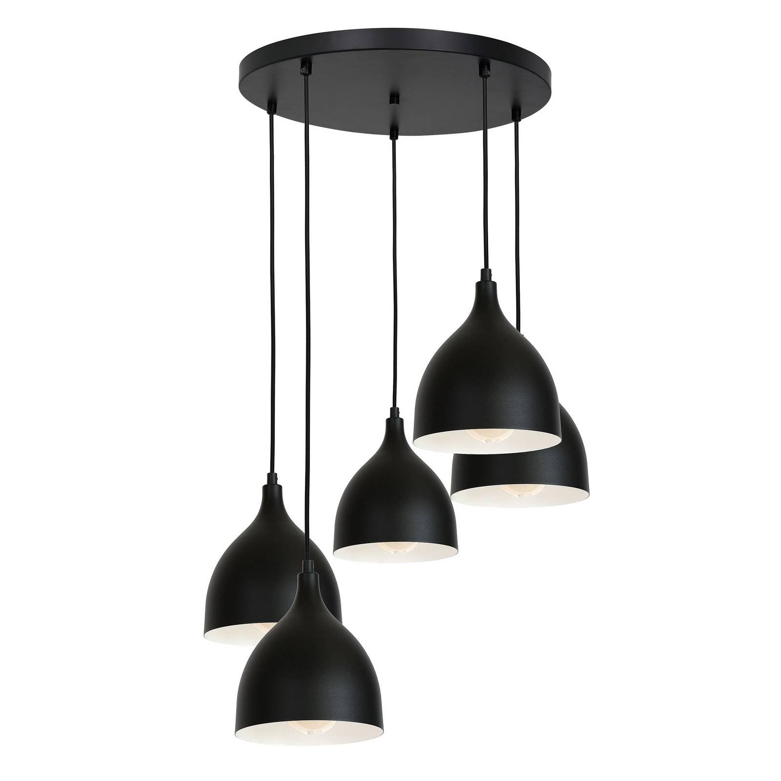 Hänglampa Nanu runt 5 lampor svart