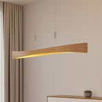 Lindby Lampă suspendată LED Beazina, stejar, metal, 118cm