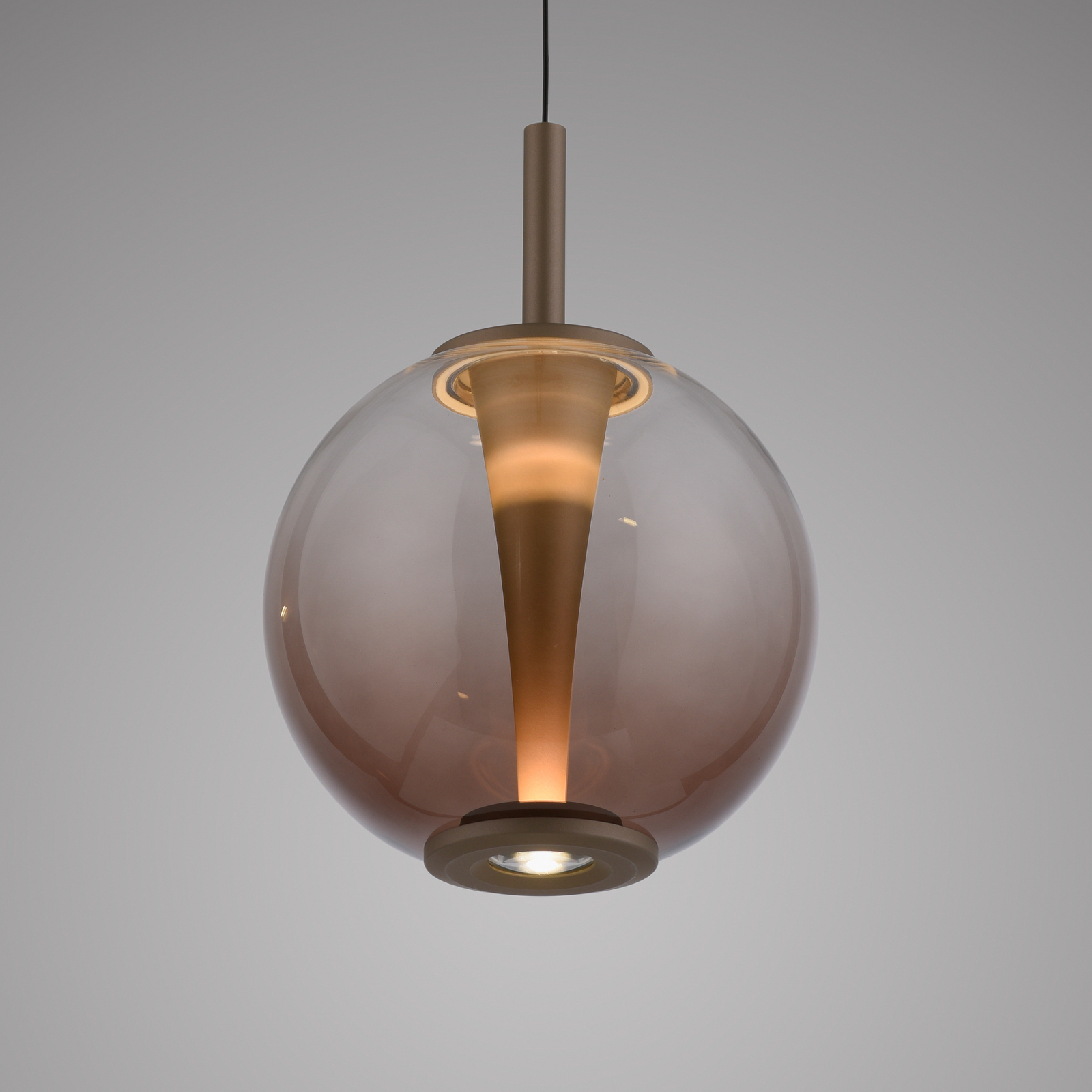 PURE LED-Pendellampe Infinity, bronze/amber, Ø 18 cm, CCT