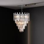 Hængelampe Aspen metal kromfarvede glaskrystaller højde 50 cm