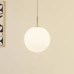 Lucande LED pendant light Joran, 1-bulb, white, glass