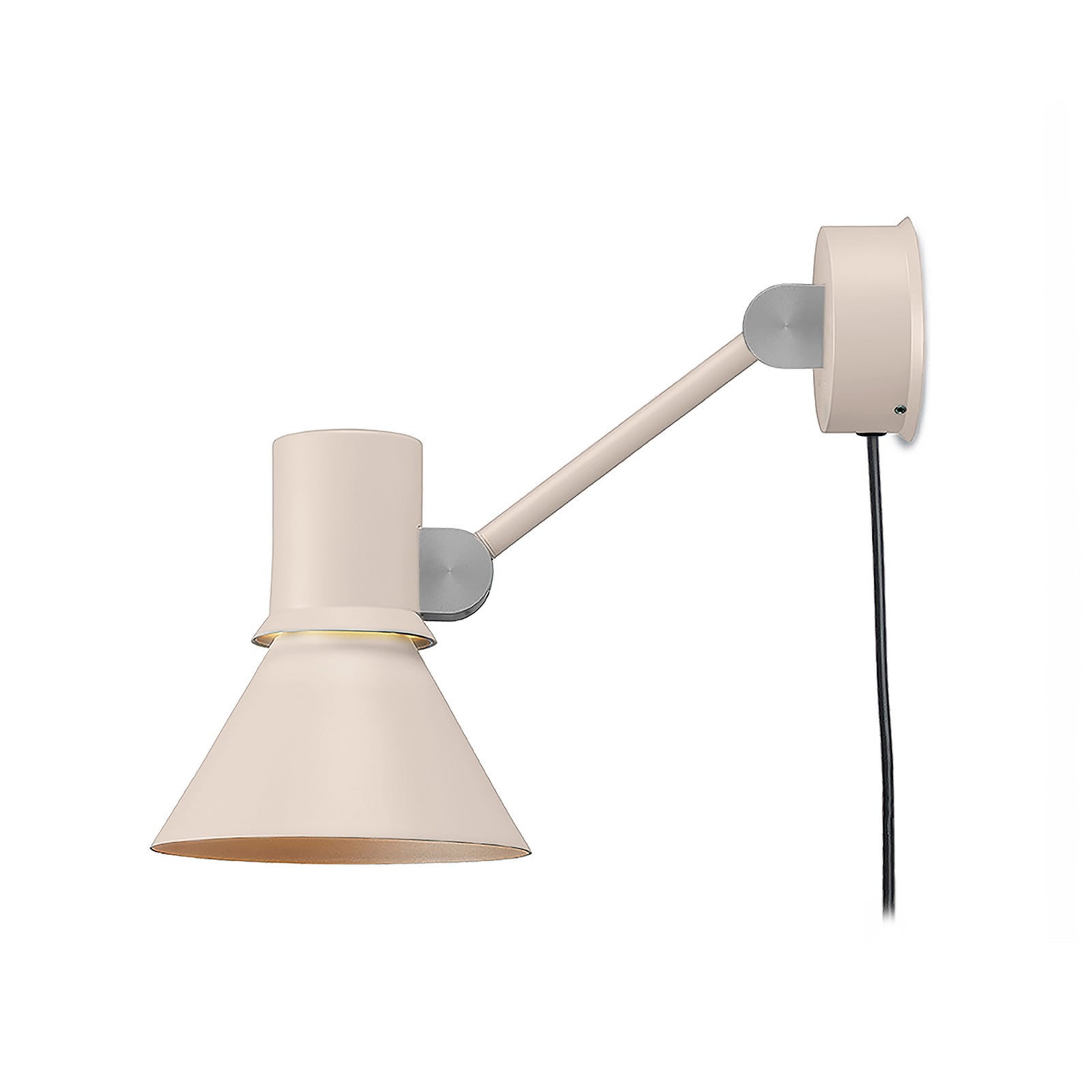 Type 80 W2 vegglampe, beige, Ø 15 cm, stikkontakt – Anglepoise - Stue - Design - Aluminium - Med en lyskilde