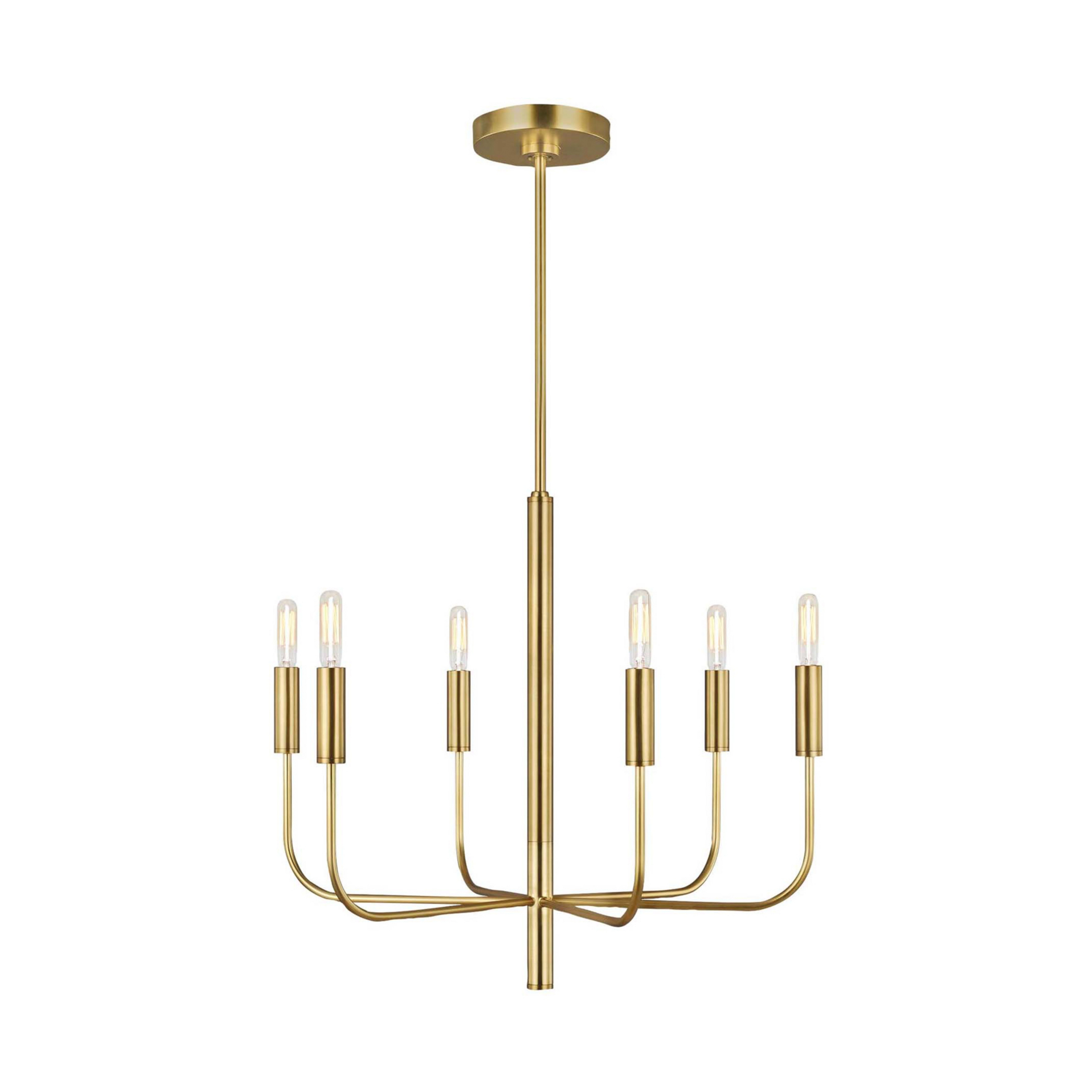 Lustre Brianna, à six lampes, laiton bruni