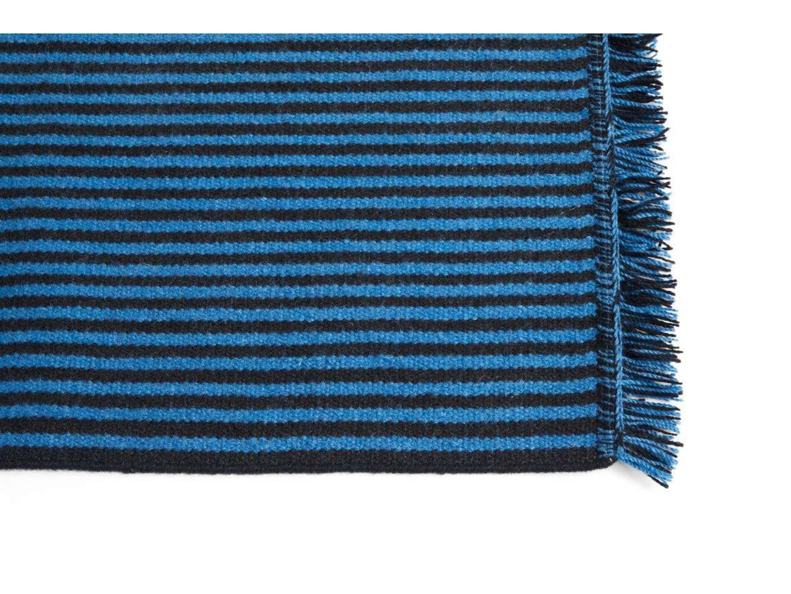 Stripes and Stripes Wool Rug 200x60 Blue - HAY