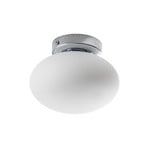 Deckenlampe Ufo, chrom/weiß, Ø 18 cm, Glas, G9